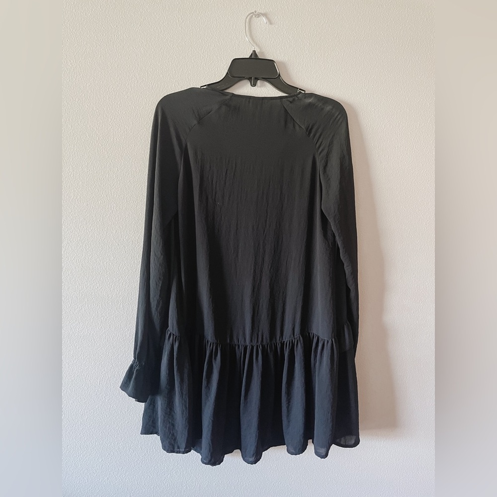 H&M Navy Ruffle Mini Dress - Picture 2 of 4